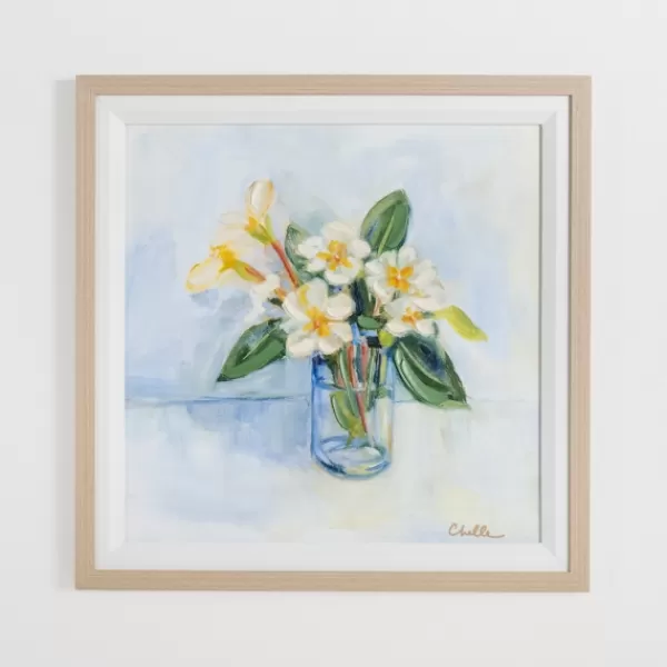 Framed Art-Kirkland's Home February Primrose Framed Art Print White/Blue/Green