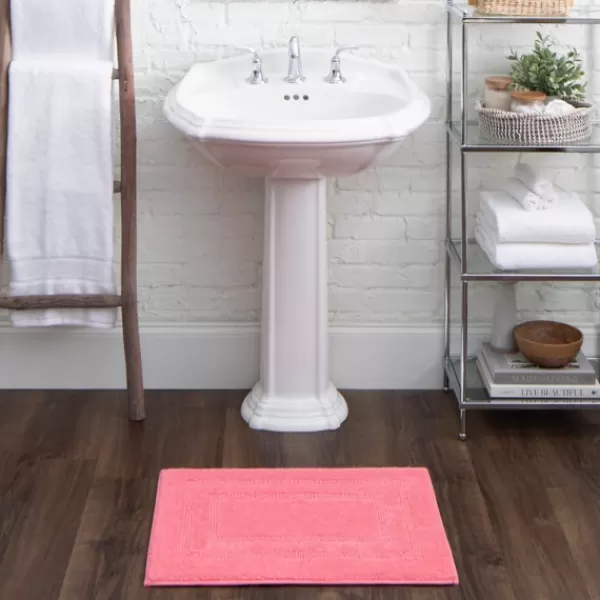 Bathroom Rugs-Kirkland's Home Fiesta Plush Reversible Cotton Bath Mat, 34 In. Pink