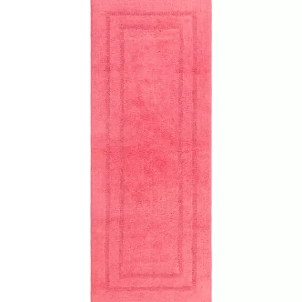 Bathroom Rugs-Kirkland's Home Fiesta Plush Reversible Cotton Bath Mat, 60 In. Pink