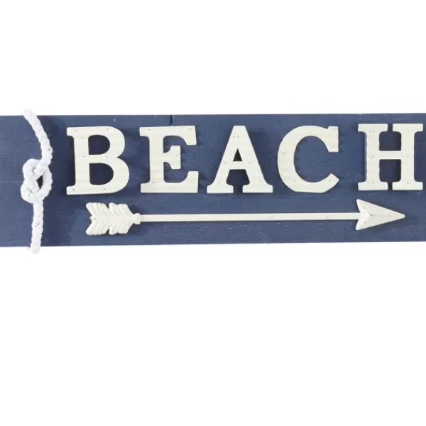 Wall Quotes & Signs-Kirkland's Home Fir Beach Arrow Coastal Wall Plaque Blue