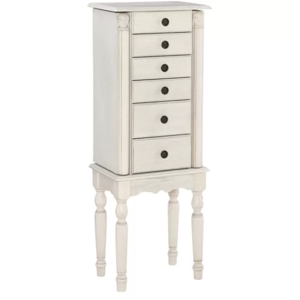 Dressers & Chests-Kirkland's Home Flip Top 5-Drawer Wood Armoire White