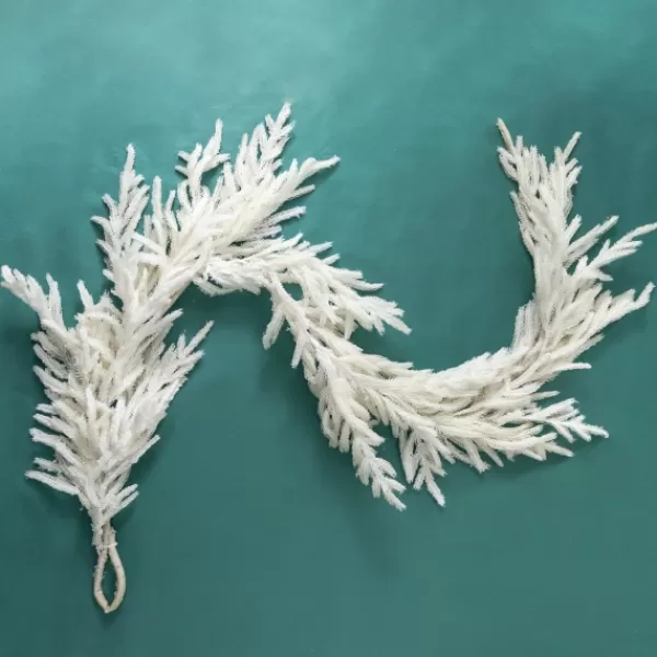Arrangements & Greenery-Kirkland's Home Flocked Norfolk Pine Garland White
