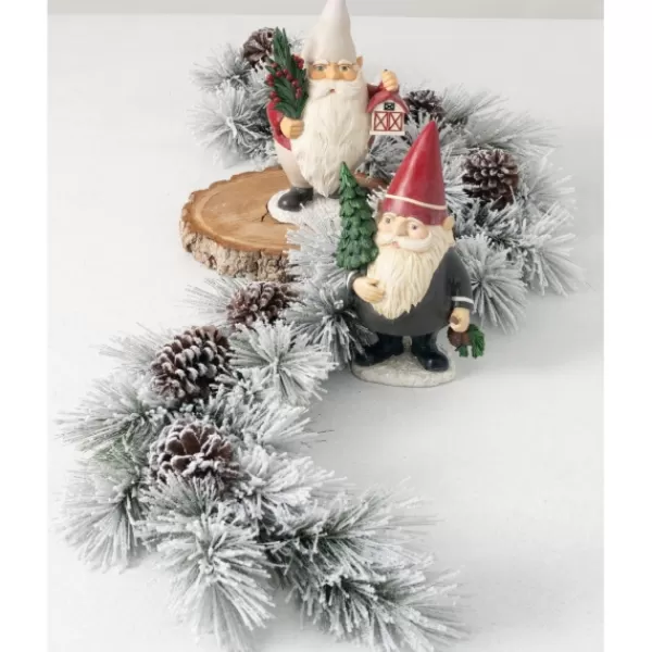 Arrangements & Greenery-Kirkland's Home Flocked Pine And Pine Cone Garland White/Brown