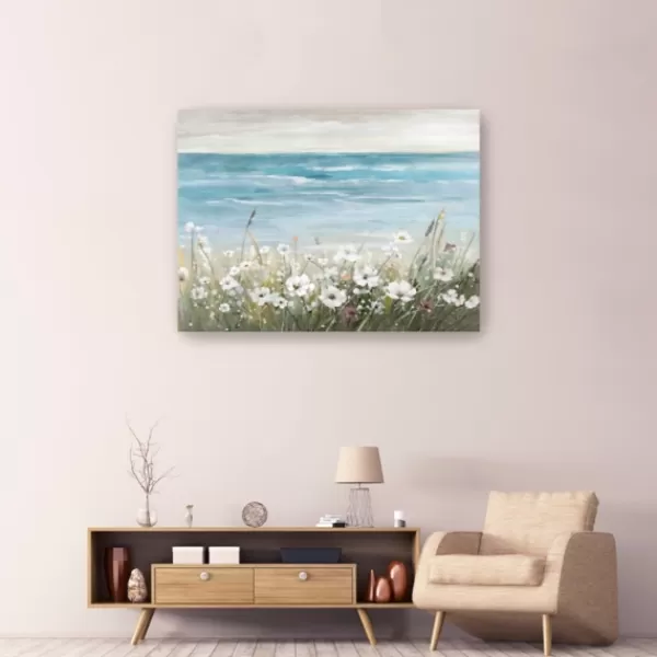 Canvas Art-Kirkland's Home Floral Beach Giclee Canvas Art Print, 48X36 In. Blue