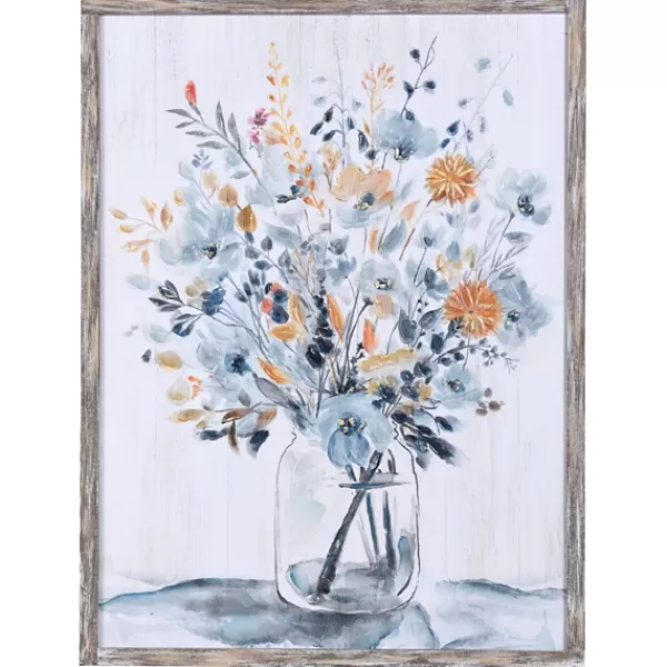Framed Art-Kirkland's Home Floral In A Jar I Framed Wall Art Print Gray