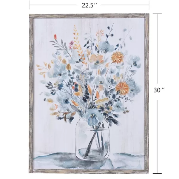 Framed Art-Kirkland's Home Floral In A Jar I Framed Wall Art Print Gray