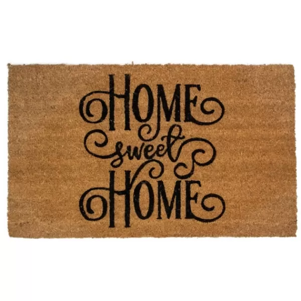 Doormats-Kirkland's Home Flourish Script Home Sweet Home Coir Doormat Brown/Black