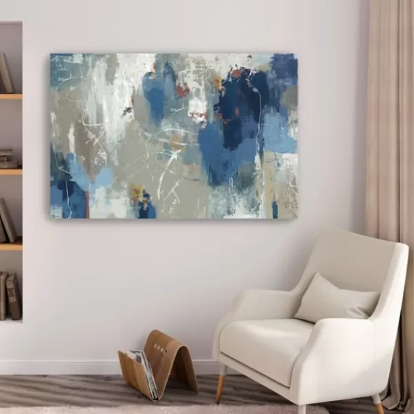 Canvas Art-Kirkland's Home Fluttered Giclee Canvas Art Print Gray/Blue