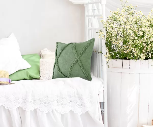 Pillows-Kirkland's Home Forest Fringe Diamond Pillow, 20 In. Green