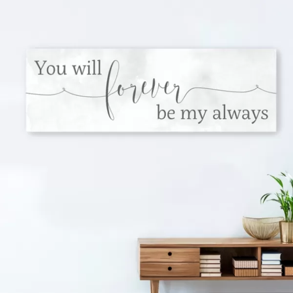 Wall Quotes & Signs-Kirkland's Home Forever Be My Always Canvas Art Print White/Gray