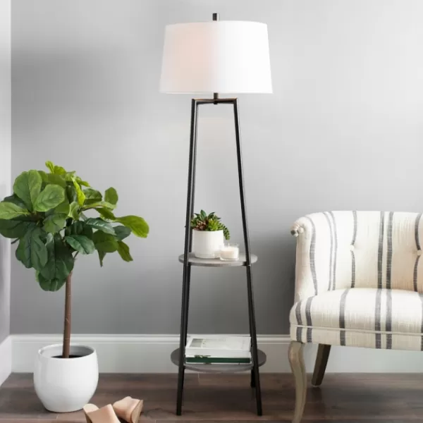 Floor Lamps-Kirkland's Home Freemont 2-Tier Shelf Floor Lamp White