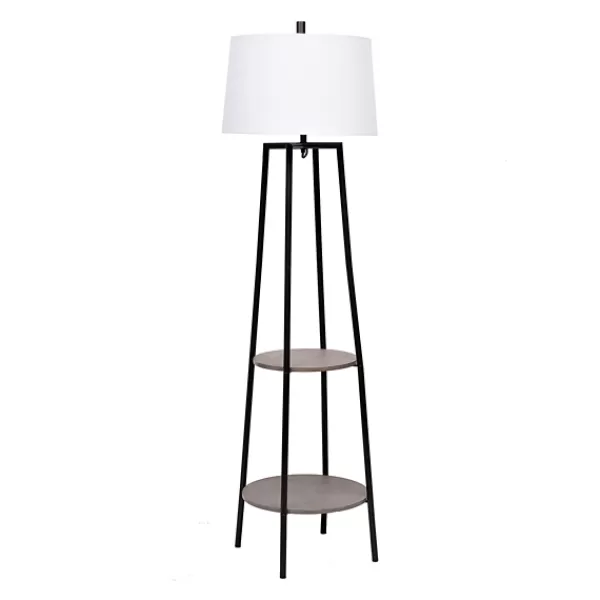 Floor Lamps-Kirkland's Home Freemont 2-Tier Shelf Floor Lamp White