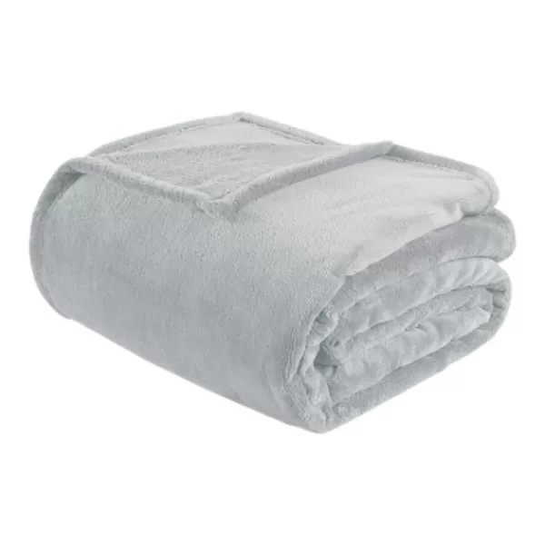 Blankets & Throws-Kirkland's Home Full/Queen Oversize Plush Blanket Gray