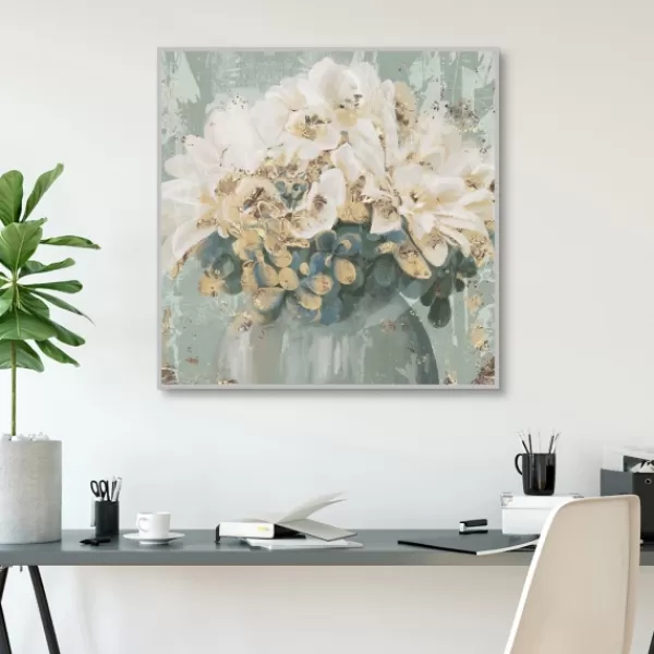 Canvas Art-Kirkland's Home Gilded Cottage Ii Framed Canvas Art Print Blue/White