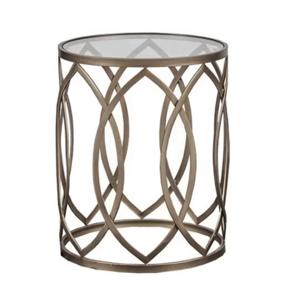Accent & End Tables-Kirkland's Home Glass And Metal Accent Table Gold