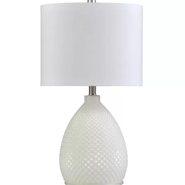 Table Lamps-Kirkland's Home Glass Diamond Table Lamp White