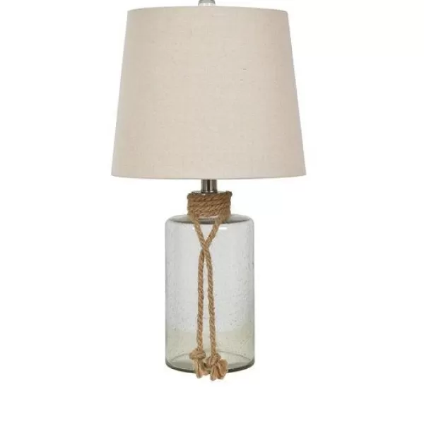 Table Lamps-Kirkland's Home Glass Jug Table Lamp With Rope Trim Tan