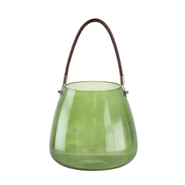 Vases-Kirkland's Home Glass Vase With Handles Green