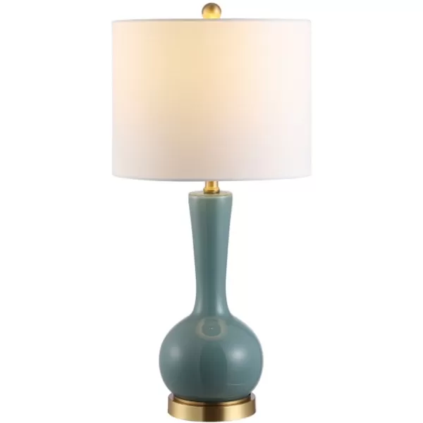 Table Lamps-Kirkland's Home Glazed Blue Glass Teardrop Table Lamp White