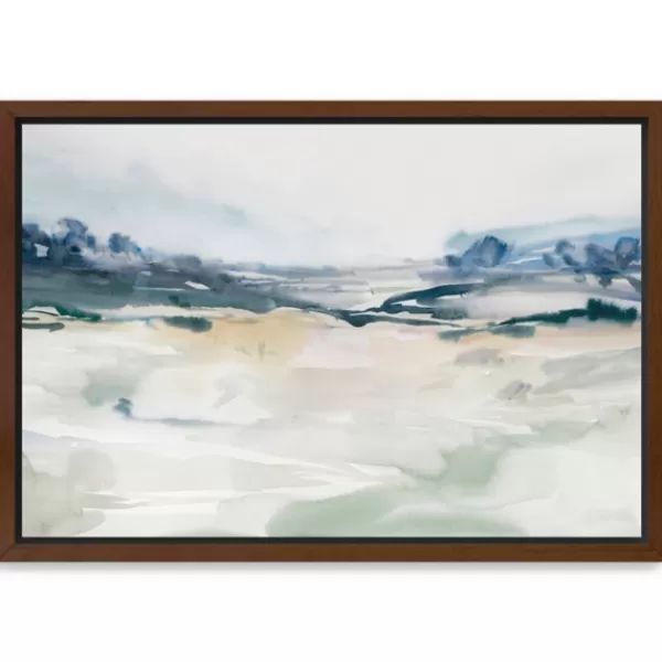 Framed Art-Kirkland's Home Gleaming Basin Framed Canvas Art Print White/Blue/Green