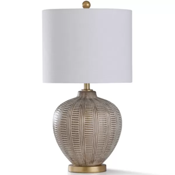 Table Lamps-Kirkland's Home Gold And Aged Ivory Gourd Table Lamp White
