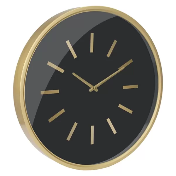 Clocks-Kirkland's Home Gold And Black Modern Wall Clock