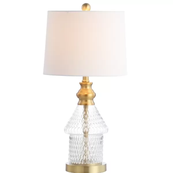 Table Lamps-Kirkland's Home Gold And Clear Bubble Glass Table Lamp White