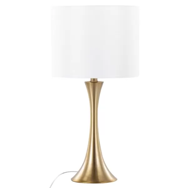 Table Lamps-Kirkland's Home Gold And Tapered Table Lamps Set Of 2 White
