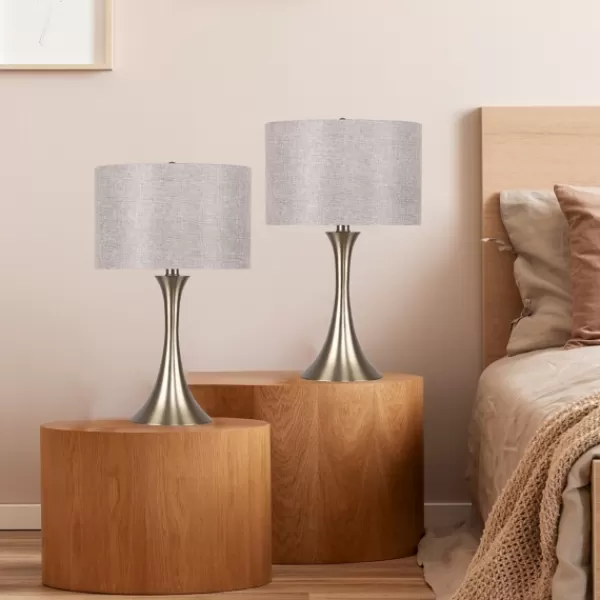 Table Lamps-Kirkland's Home Gold And Tapered Table Lamps, Set Of 2 Gray