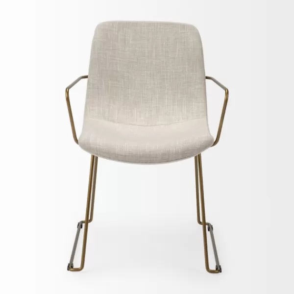 Dining Chairs-Kirkland's Home Gold And Upholstered Dining Chair Ivory