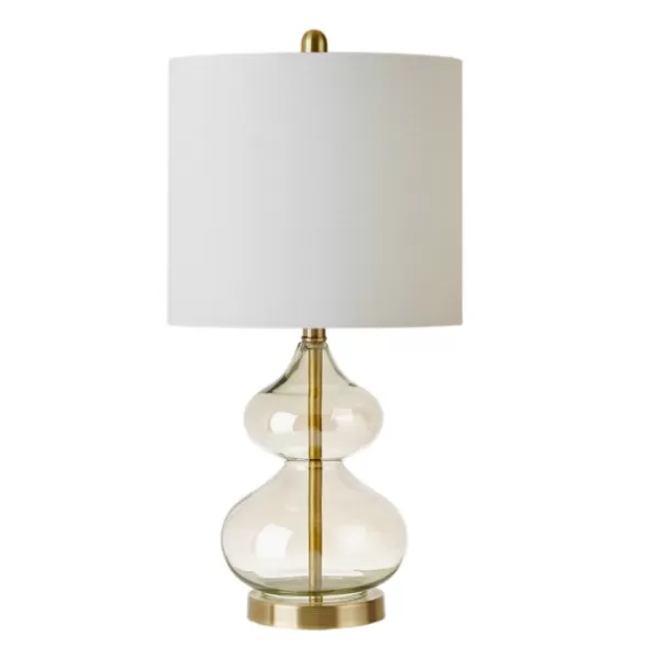 Table Lamps-Kirkland's Home Gold Curved Glass Table Lamps, Set Of 2 White
