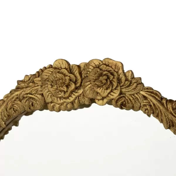 Decorative Mirrors-Kirkland's Home Gold Floral Top Arch Frame Floor Mirror, 19X55 In.