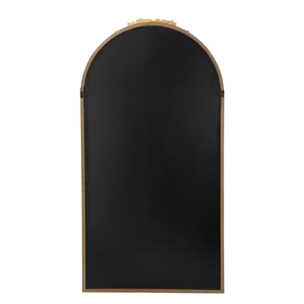 Decorative Mirrors-Kirkland's Home Gold Floral Top Arch Frame Floor Mirror, 27X52 In.