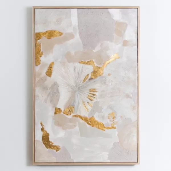 Framed Art-Kirkland's Home Gold Foil Patches Framed Art Print White/Gray/Gold