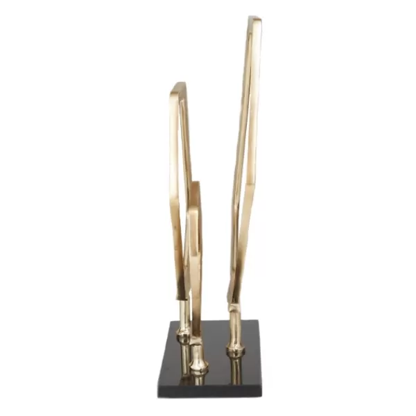 Statues & Figurines-Kirkland's Home Gold Marble Layered Geometric Loops Statue Gold/Black