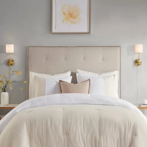 Sconces-Kirkland's Home Gold Metal & White Shade Wall Sconces, Set Of 2