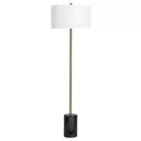Floor Lamps-Kirkland's Home Gold Metal And Black Marble Base Floor Lamp White