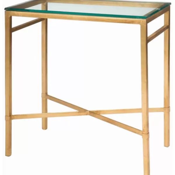 Accent & End Tables-Kirkland's Home Gold Metal And Glass Side Table Gold/Clear