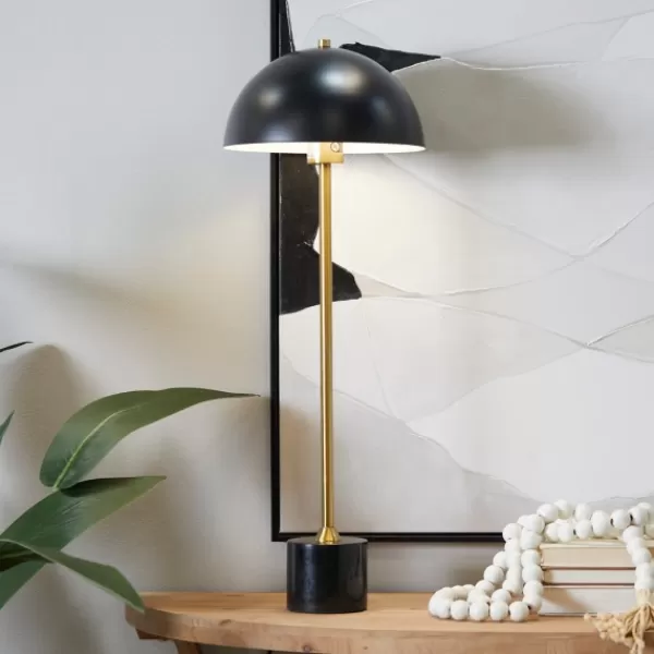 Table Lamps-Kirkland's Home Gold Metal Dome Shade Table Lamp Black