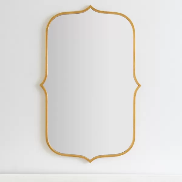 Framed Mirrors-Kirkland's Home Gold Metal Scallop Linear Mirror