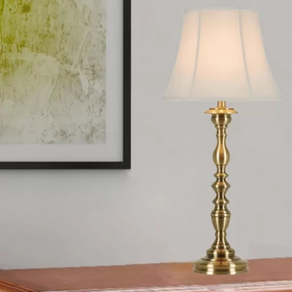 Table Lamps-Kirkland's Home Gold Metal Spindle Table Lamp White