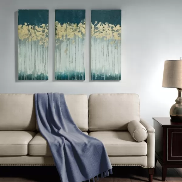 Canvas Art-Kirkland's Home Gold Midnight Forest Canvas Art Prints, Set Of 3 Blue/Gold