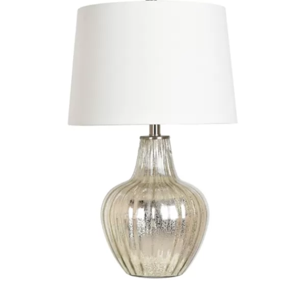 Table Lamps-Kirkland's Home Gold Ribbed Mercury Glass Table Lamp White