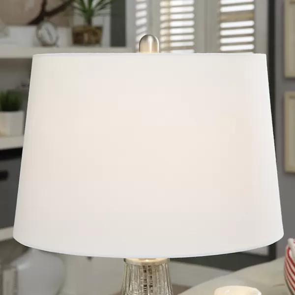 Table Lamps-Kirkland's Home Gold Ribbed Mercury Glass Table Lamp White