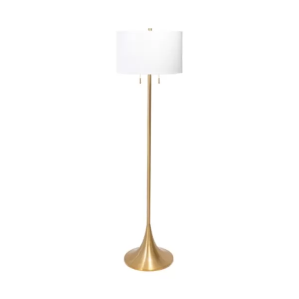 Floor Lamps-Kirkland's Home Gold Sleek Modern Floor Lamp White