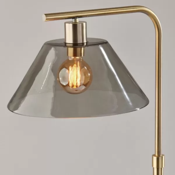 Floor Lamps-Kirkland's Home Gold Smoked Glass Floor Lamp Gray