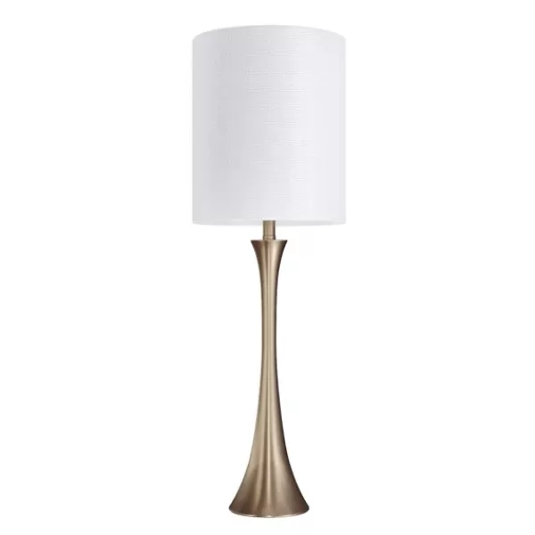 Table Lamps-Kirkland's Home Gold Sparkle Shade Tapered Table Lamps, Set Of 2 White