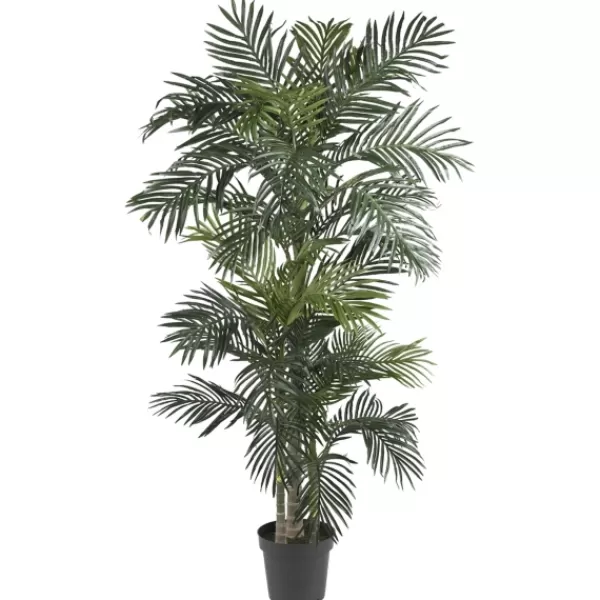 Trees & Topiaries-Kirkland's Home Golden Cane Palm Silk Tree, 6.5 Ft.
