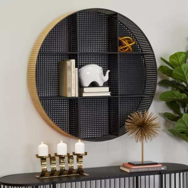 Shelves-Kirkland's Home Golden Dots Circle Cubbies Wall Shelf