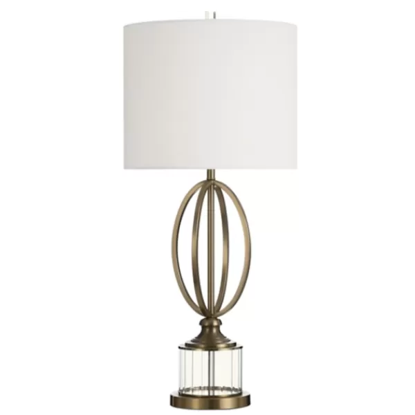 Table Lamps-Kirkland's Home Golden Open Egg Base Table Lamp White